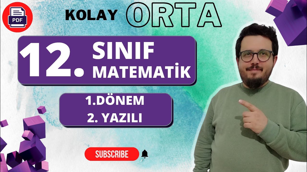 12.SINIF MATEMATİK💯 1. DÖNEM 2.YAZILI HAZILIK SORULARI |KOLAY ORTA |MATEMATİK OFİSİM