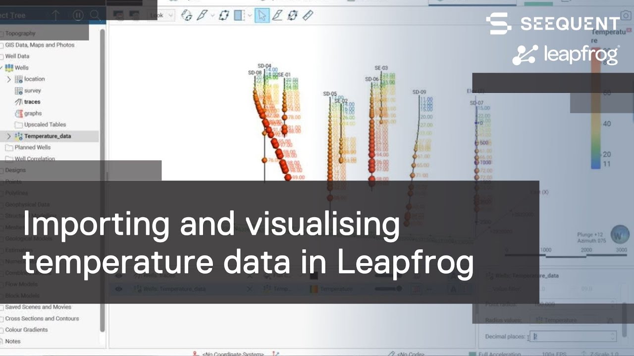 Importing and visualising temperature data in Leapfrog