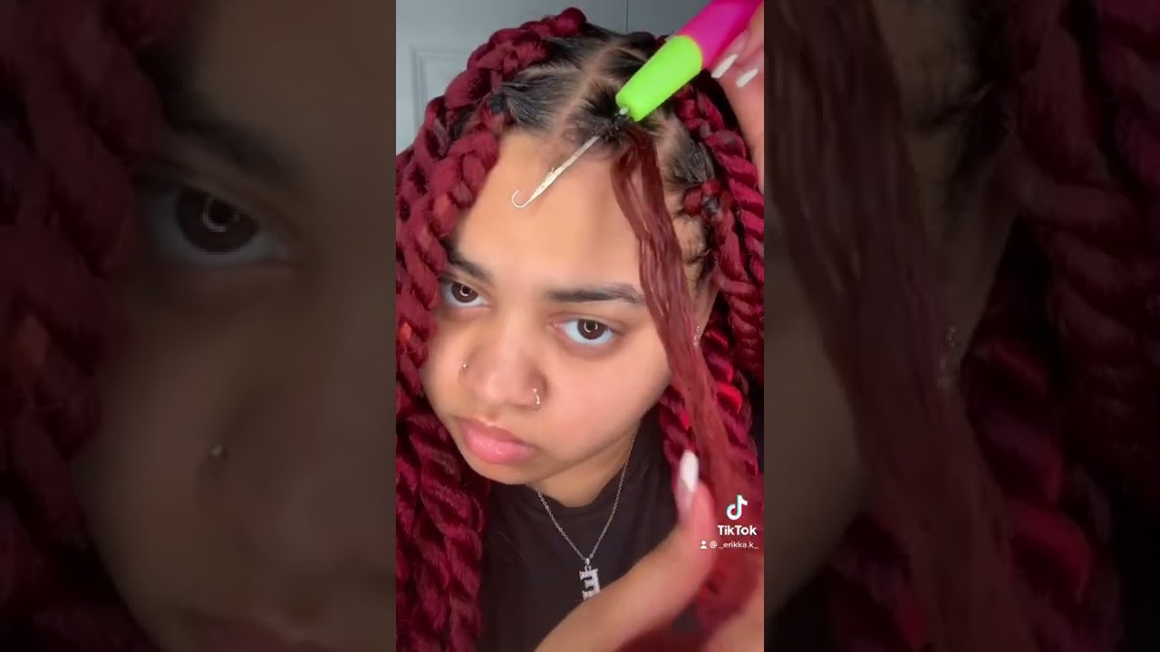 Senegalese twist rubberband method with beads ❤️ #explorepage #hairtutorial #hairstyles #hair