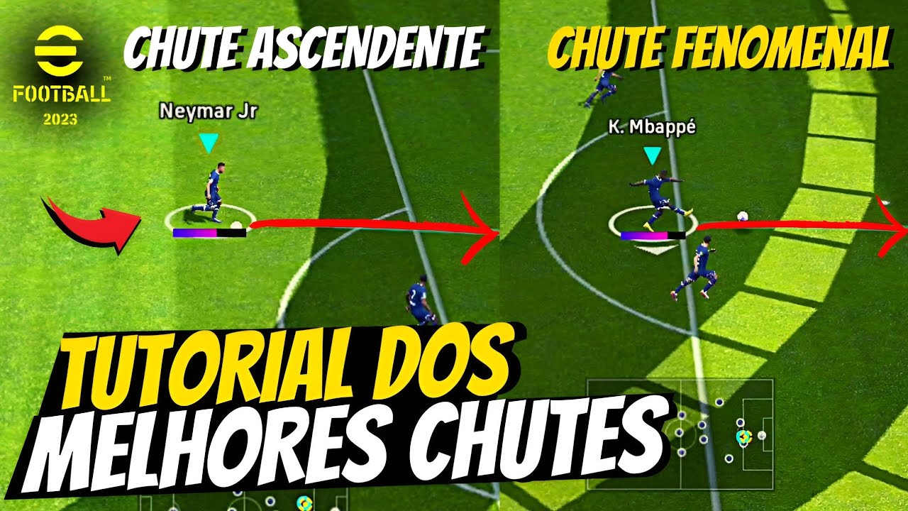 Melhores chutes do efootball 2023 mobile | aprenda os chutes fenomenal, chute ascendente e etc...