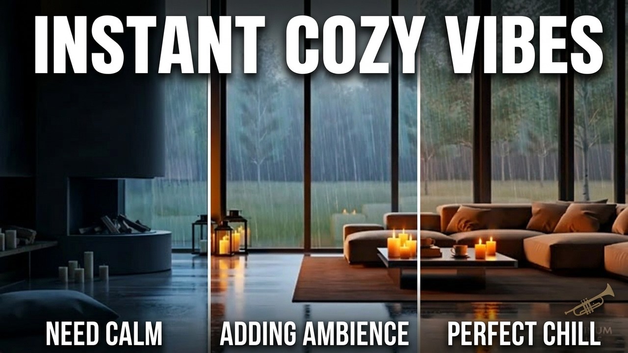 Noir Jazz Fireplace Lounge | Sophisticated Trumpet Ambience for Relaxing