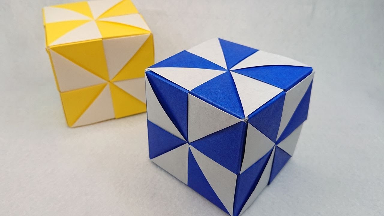 【ユニット折り紙】折り紙の立方体 ミラーキューブのつくり方【Modular Origami】Mirror cube／craft OKUYA