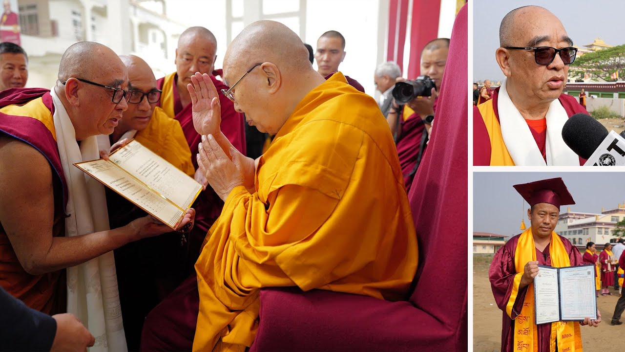 Dalai Lama Grants Audience to Sera Jey Monks Who Graduated from the University of Mysore
