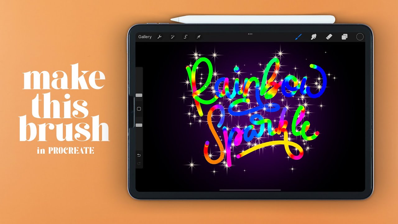 Create Rainbow Sparkle Brush in PROCREATE