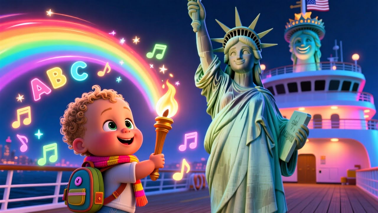 Baby Visits Statue Liberty 🗽🧸 Fun Learning & Travel Song for Kids | Explore USA