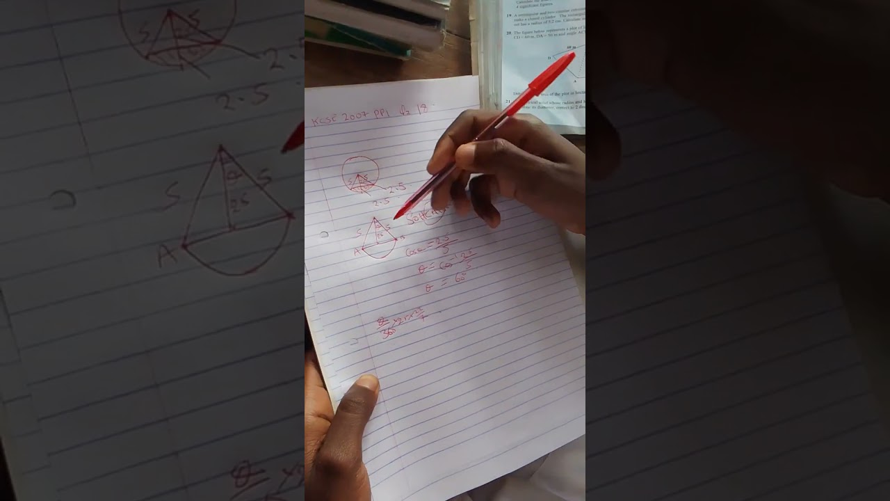 KCSE 2007 MATHEMATICS PP1 QUESTION 18 :calculate the area of the curved surface