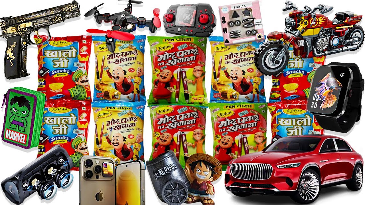 Latest Snacks Collection🤑Rc Bike, Goku, Spider-Man, Pokemon, Rc Toys, Gun, Pens, Spinner, Truck, JCB