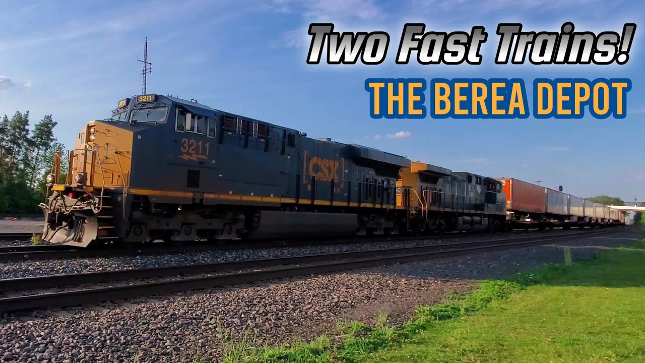 Two Fast Trains At The Berea Depot - Berea, OH