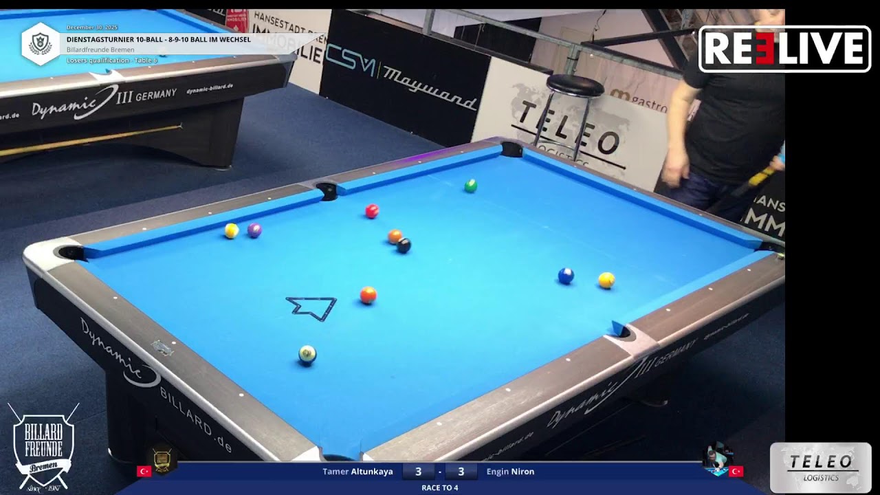 Tamer Altunkaya vs Engin Niron Tisch[6] 10-Ball DIENSTAGSTURNIER bei den Billardfreunden Bremen