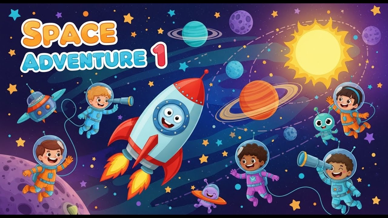 Space Adventure 1 🚀🌟 | Fun Learning Song for Kids | Happy Tale & Tune
