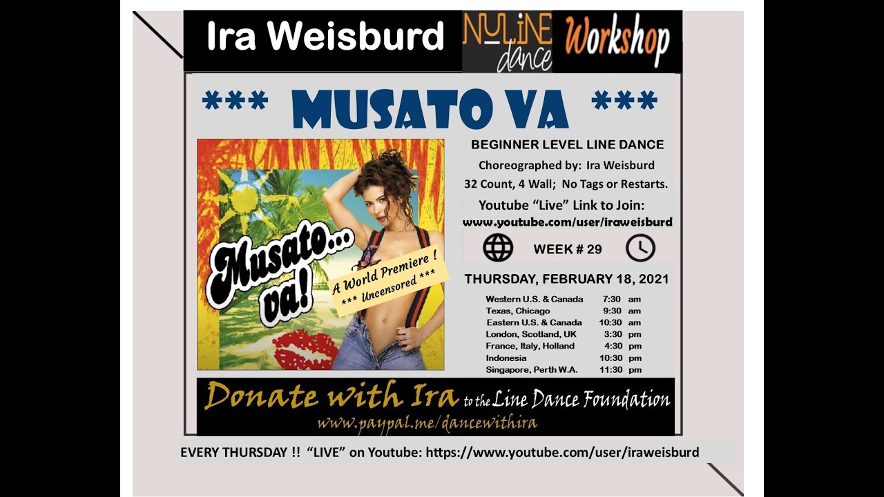 MUSATO VA Line Dance Demo & Tutorial   Choreographer: Ira Weisburd