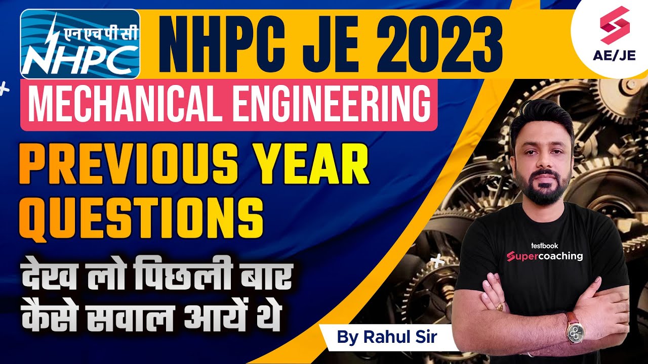 NHPC JE Mechanical Previous Year Question Paper | NHPC JE Recruitment 2023 |NHPC JE 2023 | Rahul Sir