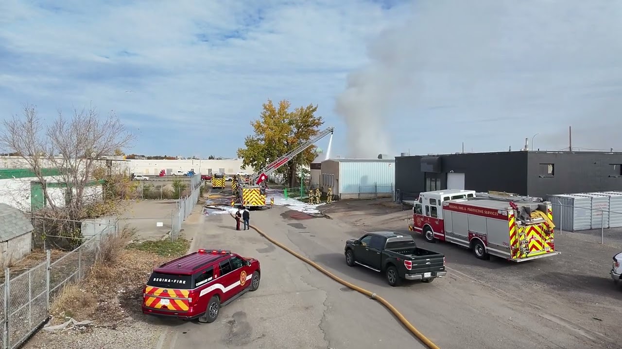 Fire in North Central Regina [Full length DJI Neo Drone + Canon Super Zoom Footage] #flywithneo