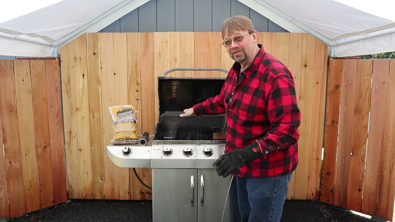 Smoker boxes on a propane grill