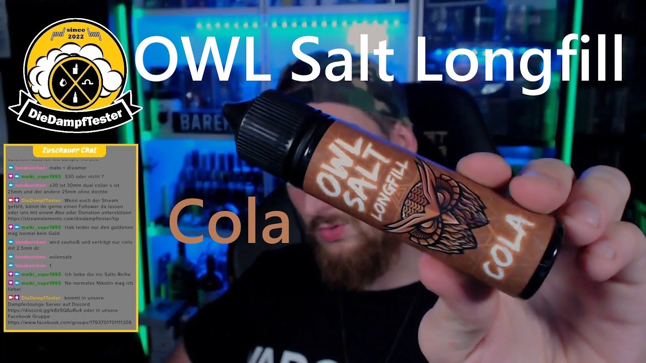 OWL Salt Longfill Cola Liquid Aroma Geschmackstest