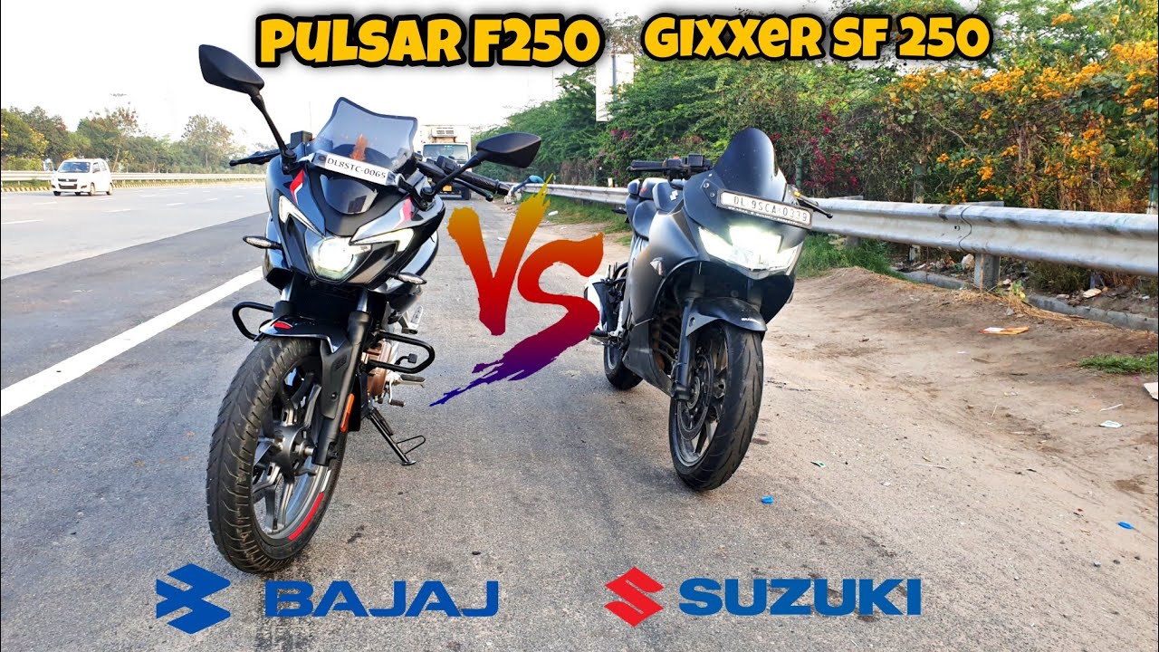 Pulsar F250 Vs Gixxer Sf 250 highway Top end Race I With Accident Wheelie 😳