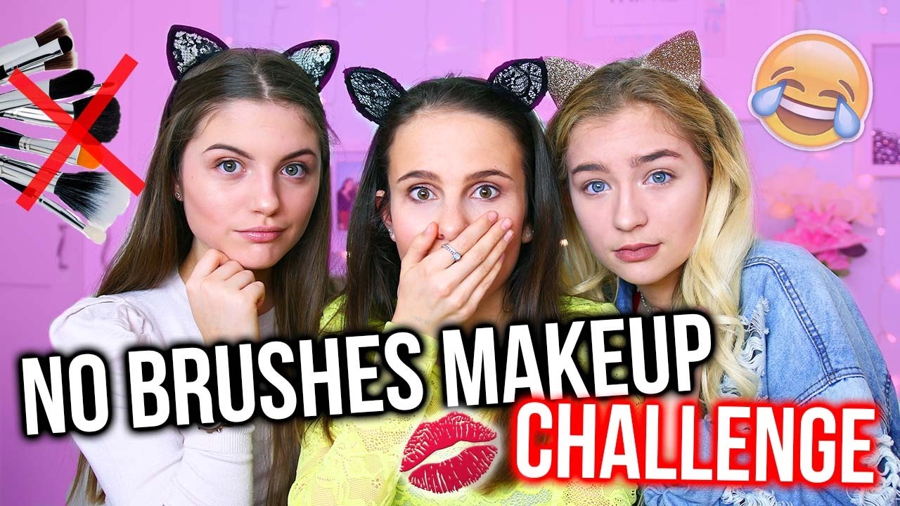 NO BRUSHES MAKEUP CHALLENGE With Grace and Grace! / Lovevie