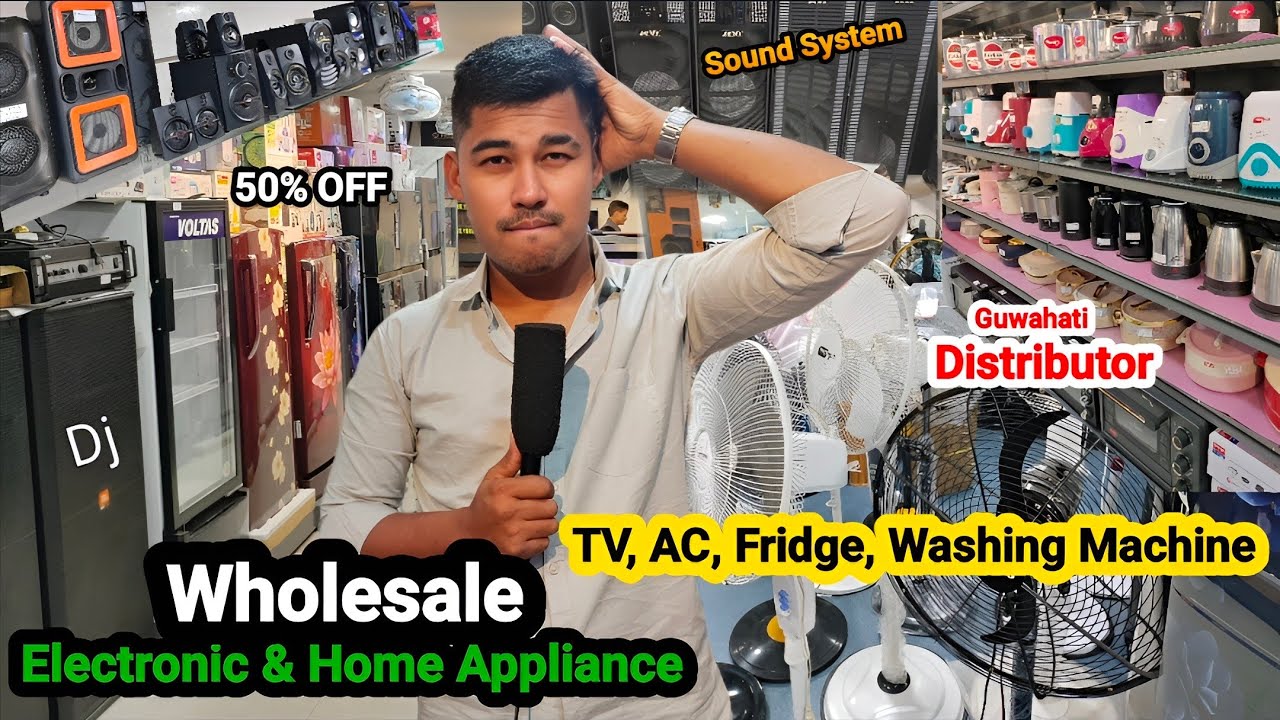 Electronic & Home Appliances Wholesale Market in Guwahati Lakhtokia 😲 TV Fridge AC Wholesale Shop