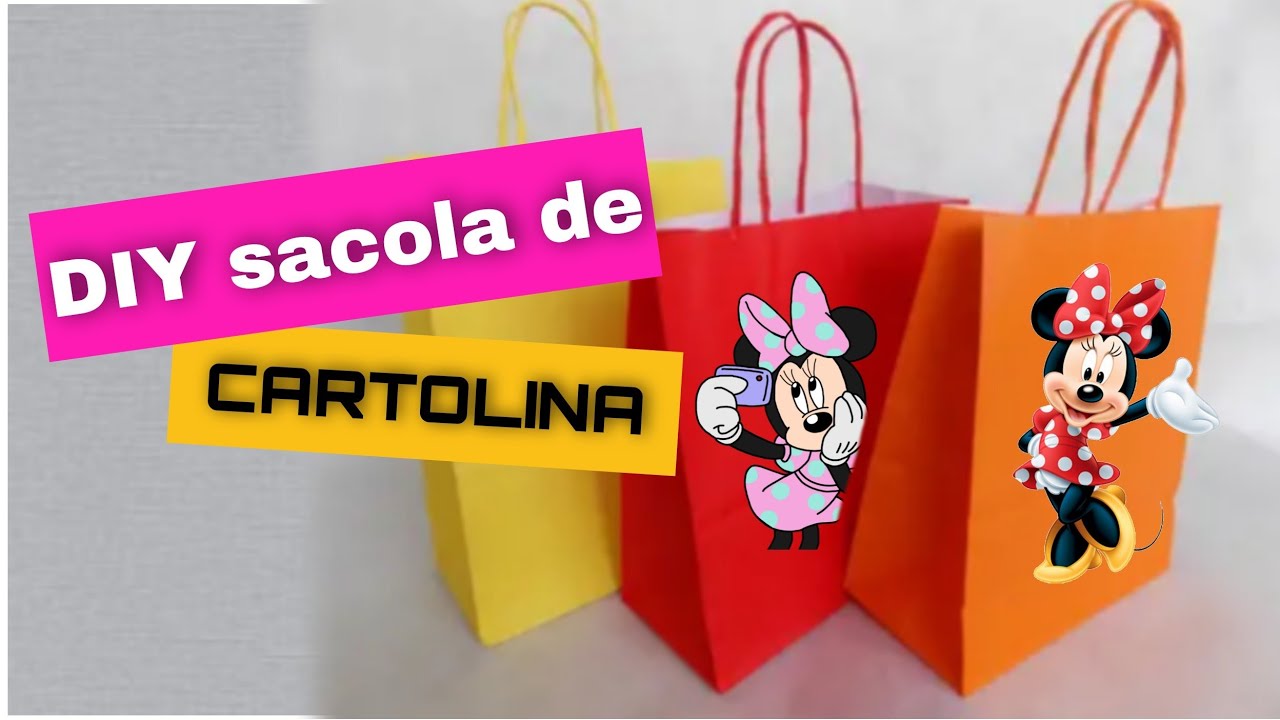como fazer sacola  com cartolina [ fácil ]  passo a passo