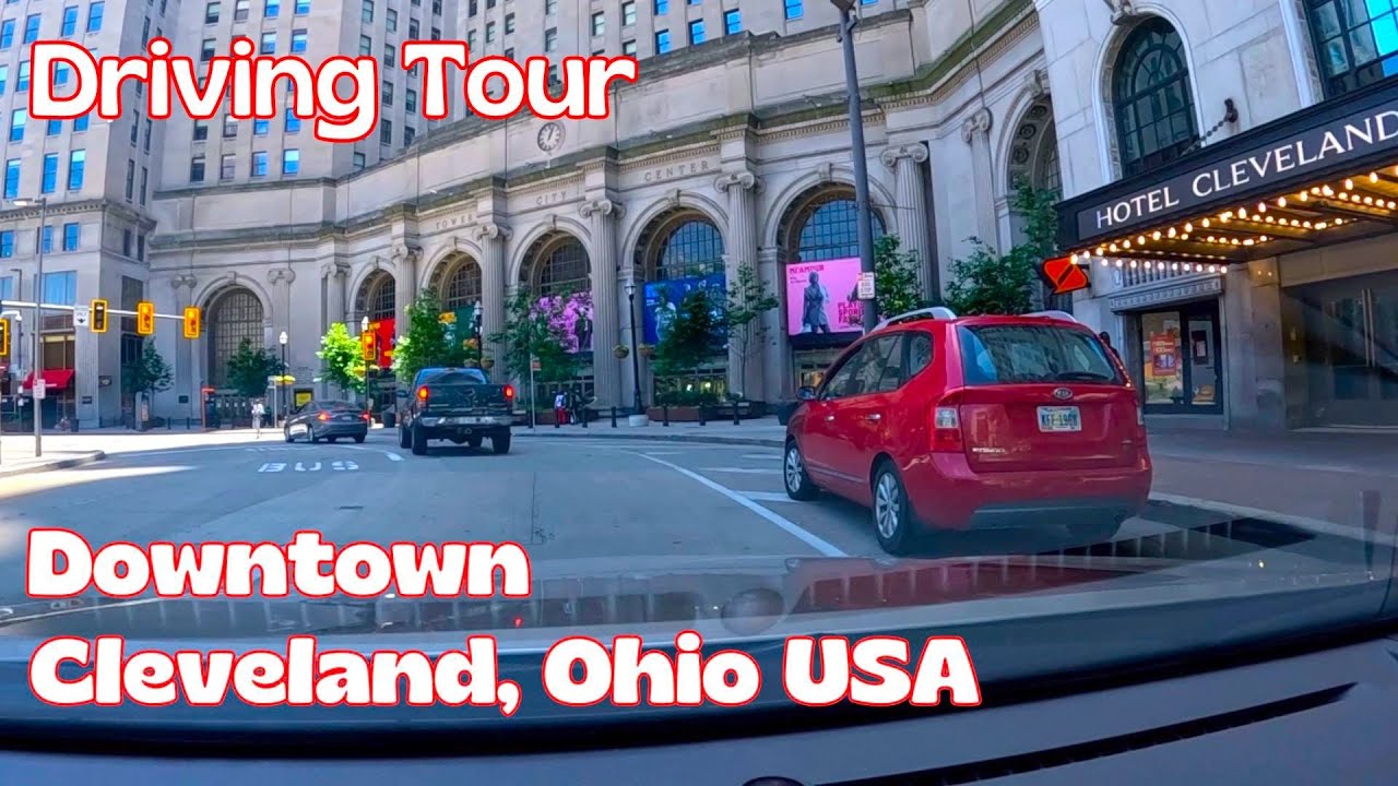 No Talking Driving Tour of Downtown Cleveland, Ohio  USA