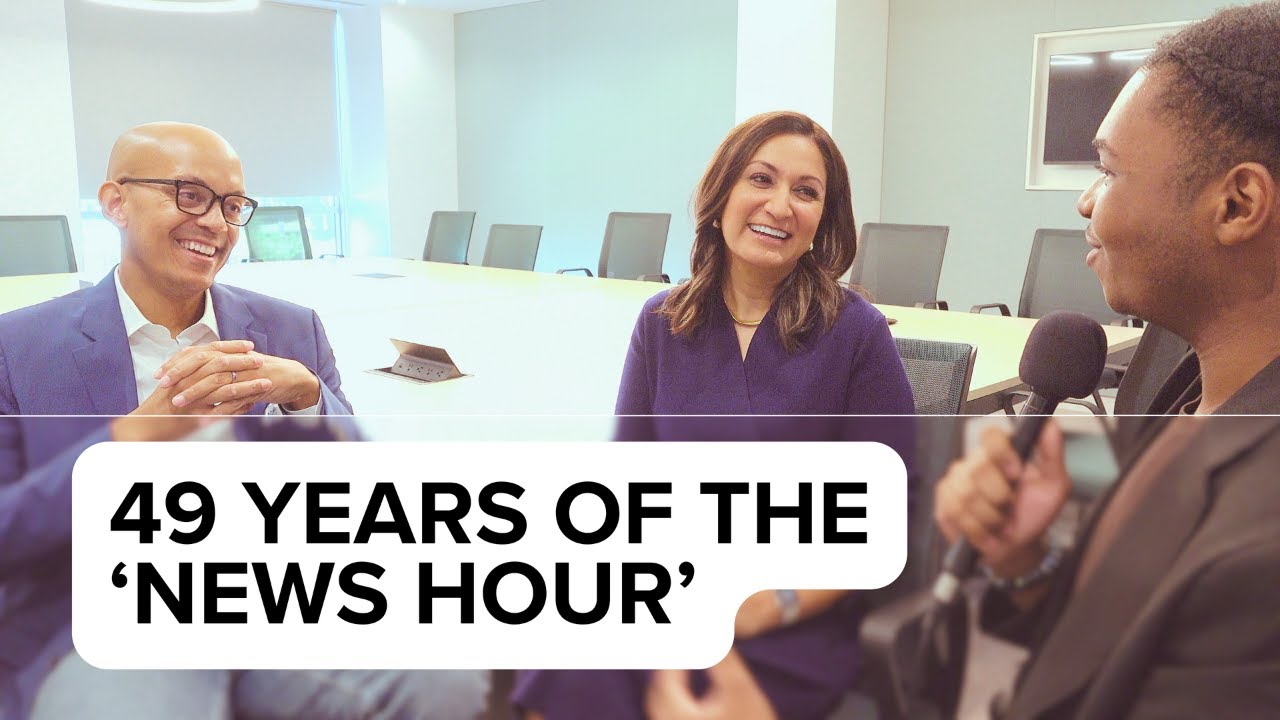 'PBS News Hour' co-anchors Geoff Bennett and Amna Nawaz discuss newscast's 49th year on the air