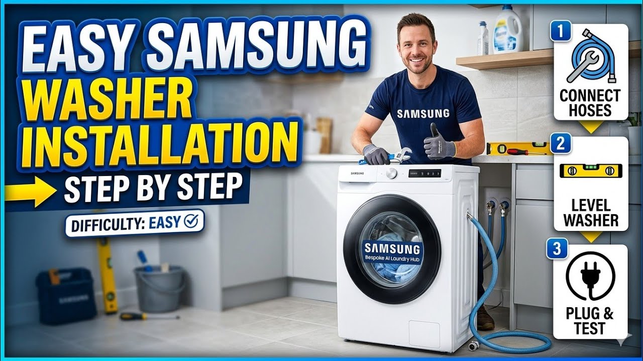 Front Load Washing Machine Installation || How To Install Automatic Front Load Washing Machine