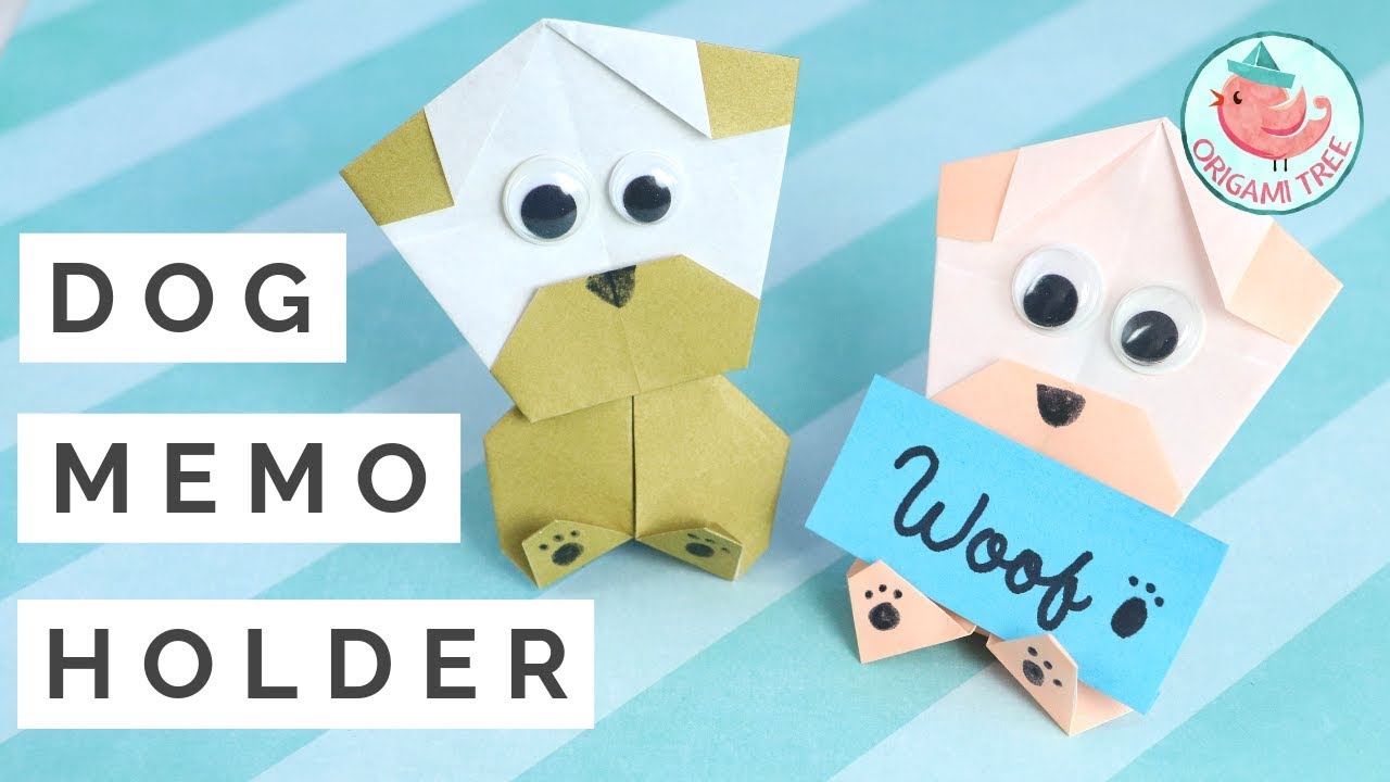 Origami Dog Memo Holder - Easy Paper Crafts!
