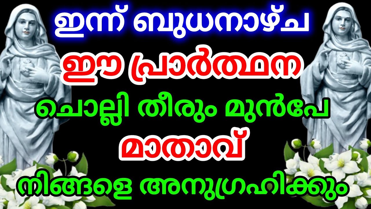 ഇന്ന് ബുധനാഴ്ച്ച ഈ പ്രാർത്ഥന ചൊല്ലി തീരും മുൻപ് മാതാവ് നിങ്ങളെ അനുഗ്രഹിക്കും 2026 Jan 20