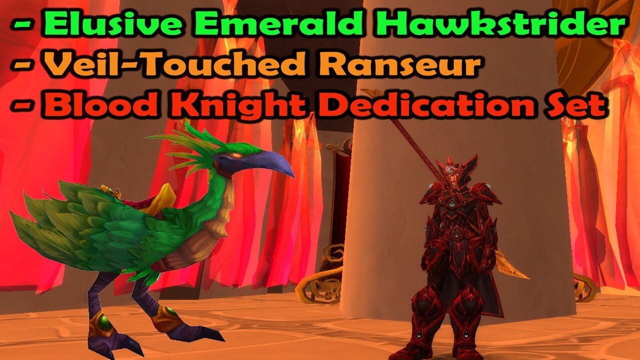 Blood Elf Paladin Questline ~ Elusive Emerald Hawkstrider Mount,  Ranseur & Dedication Set