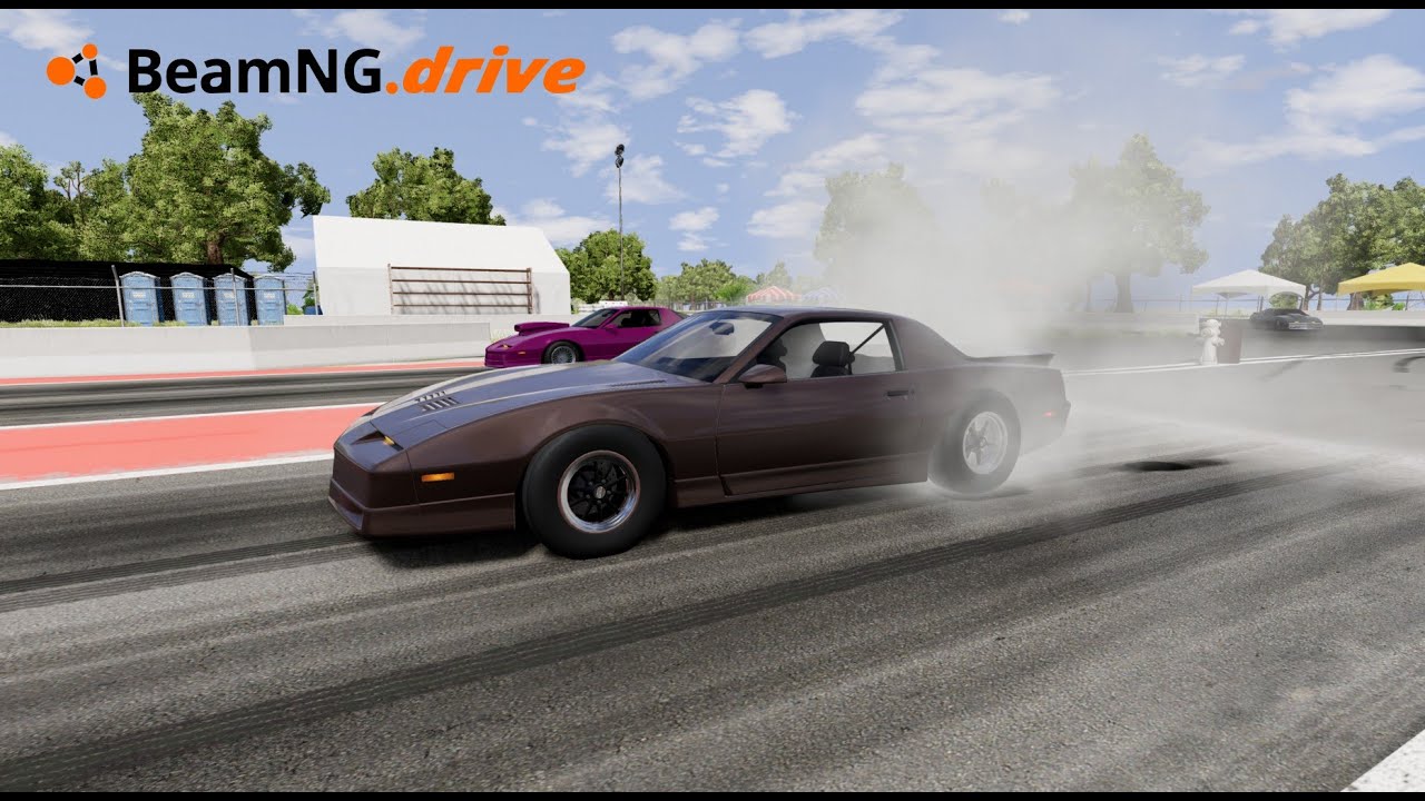 we are drag racing in firebird in BEAMNG.DRIVE MP