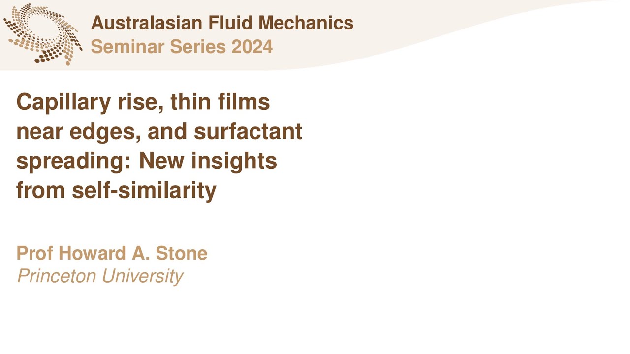 AFMS Webinar 2024 #9 - Prof Howard A. Stone (Princeton University)