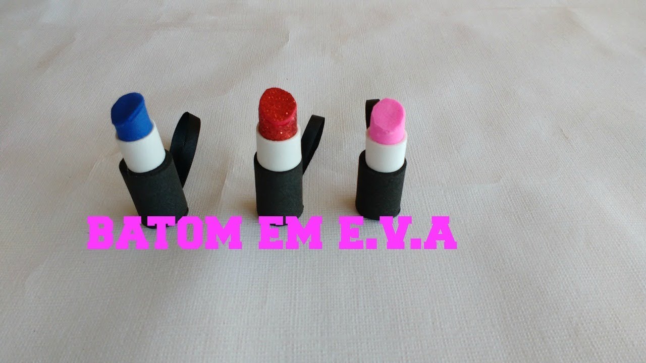 chaveiro de batom de e.v.a para lembrancinhas