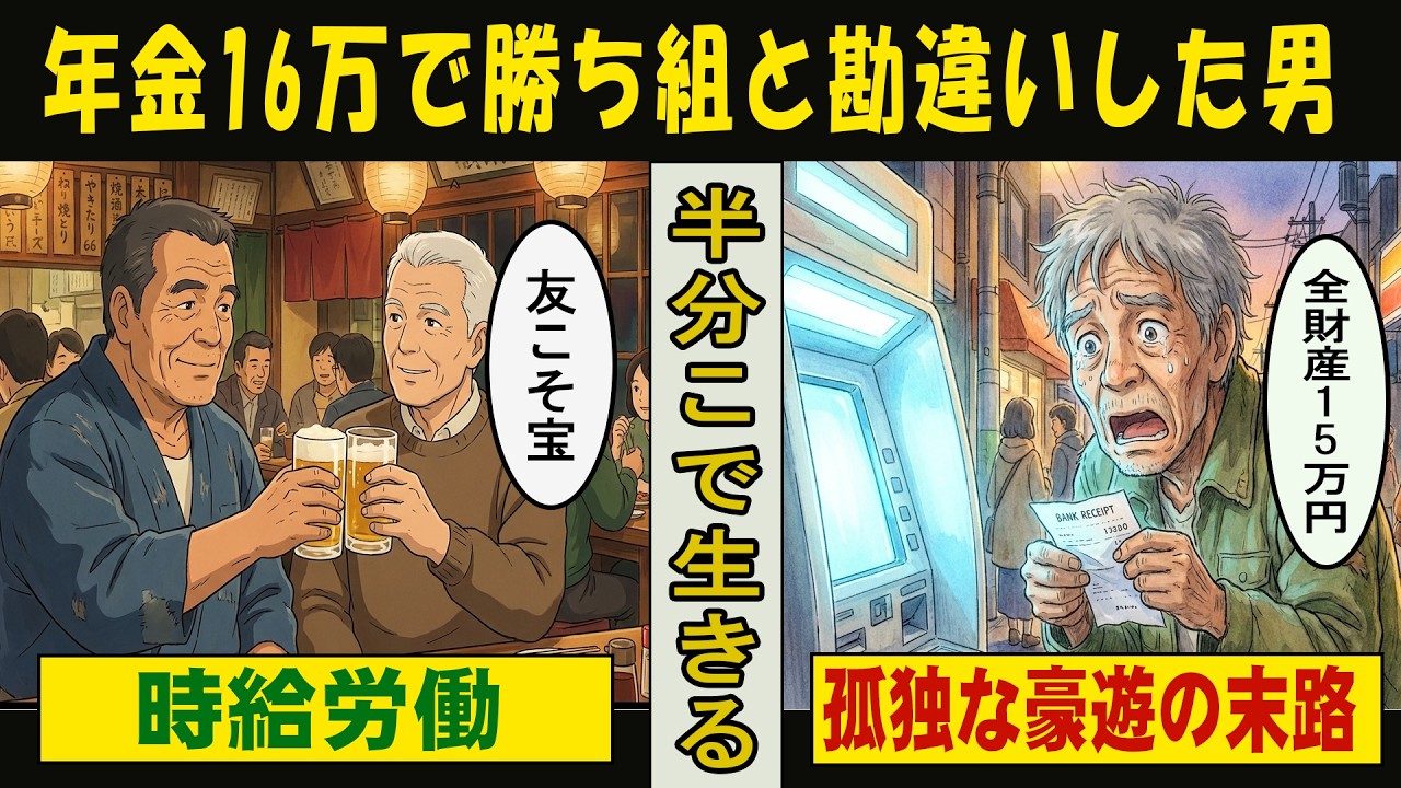 【漫画】貯金1200万と月16万の年金で「老後は安泰」と勘違いした男の末路。一瞬で全財産15万円に転落した悲劇