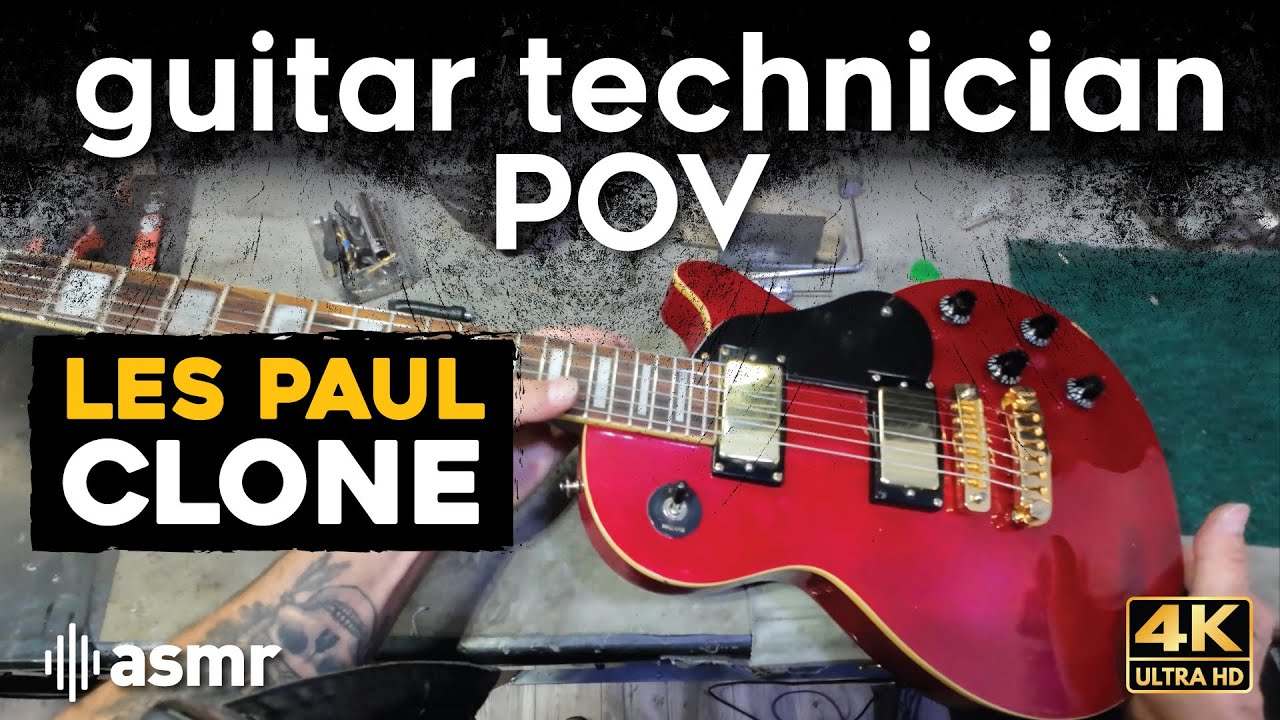 Wiring Harness Replacement & Full Guitar Setup | Les Paul Clone Repair POV | Guitar ASMR