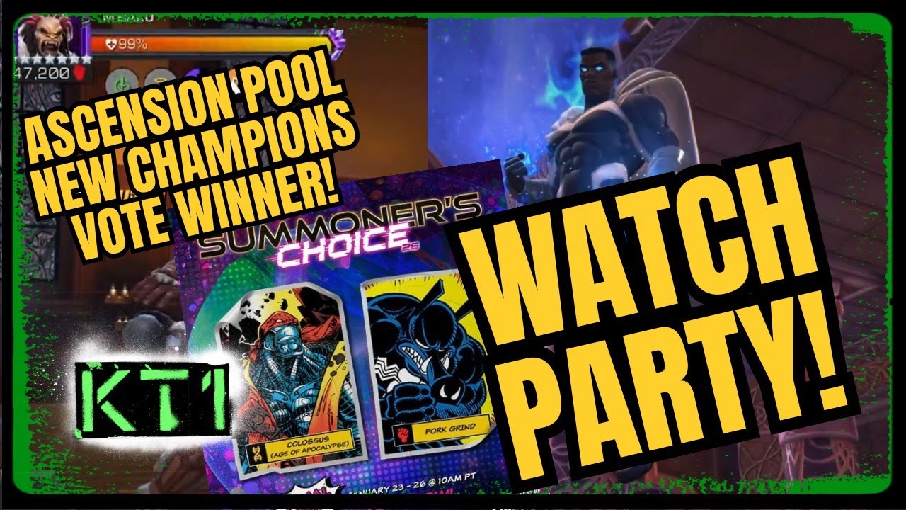 Watch Party! New Champion Abilities! Ascension Base Pool And MORE! Marvel Contest Of Champions!