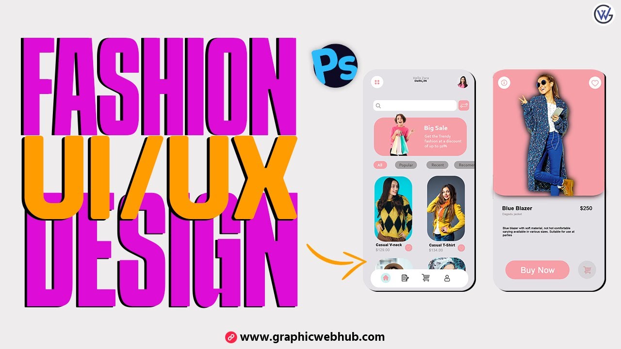 Shopping App🛍️ UI/UX Design in Photoshop