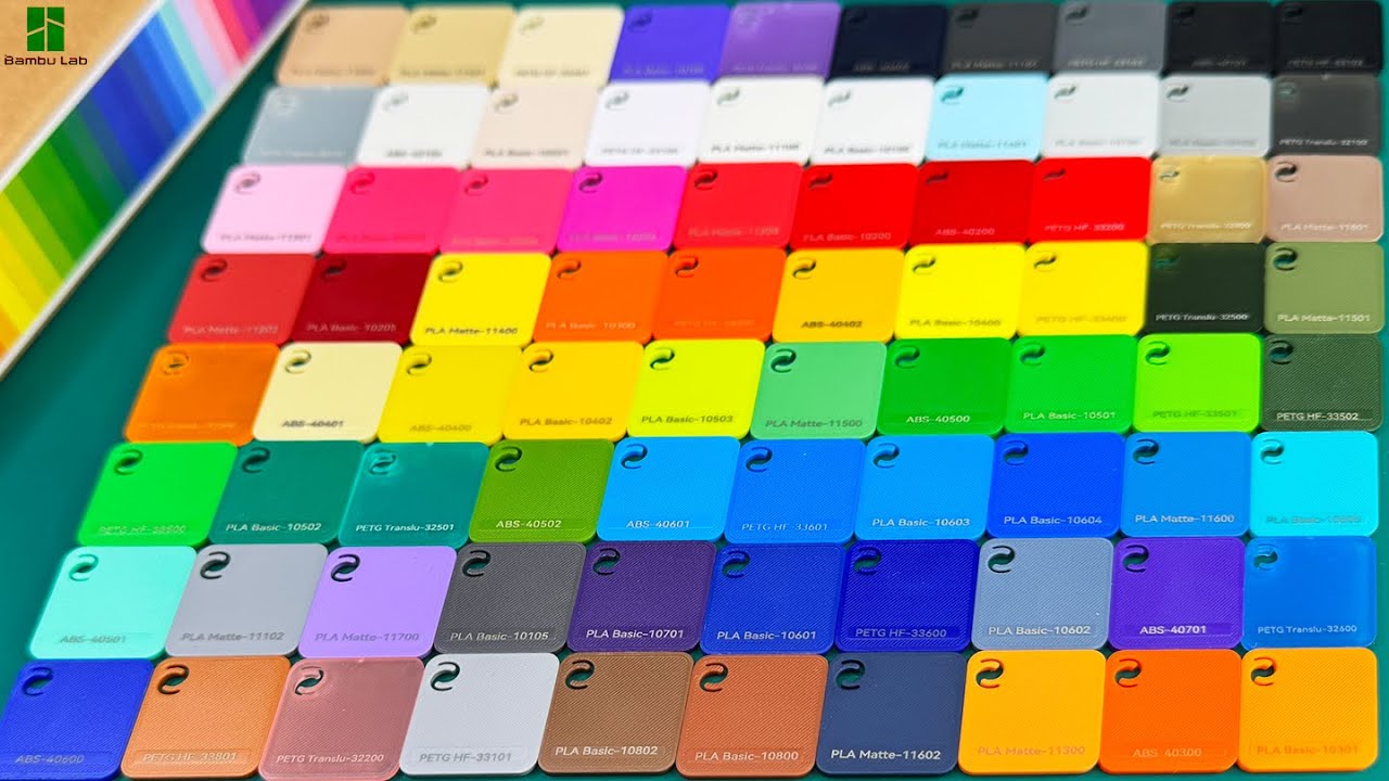 Bambu Lab Filament Swatches | Aesthetic 3D Printing Palette Showcase #bambulab #fdm #3dprinting