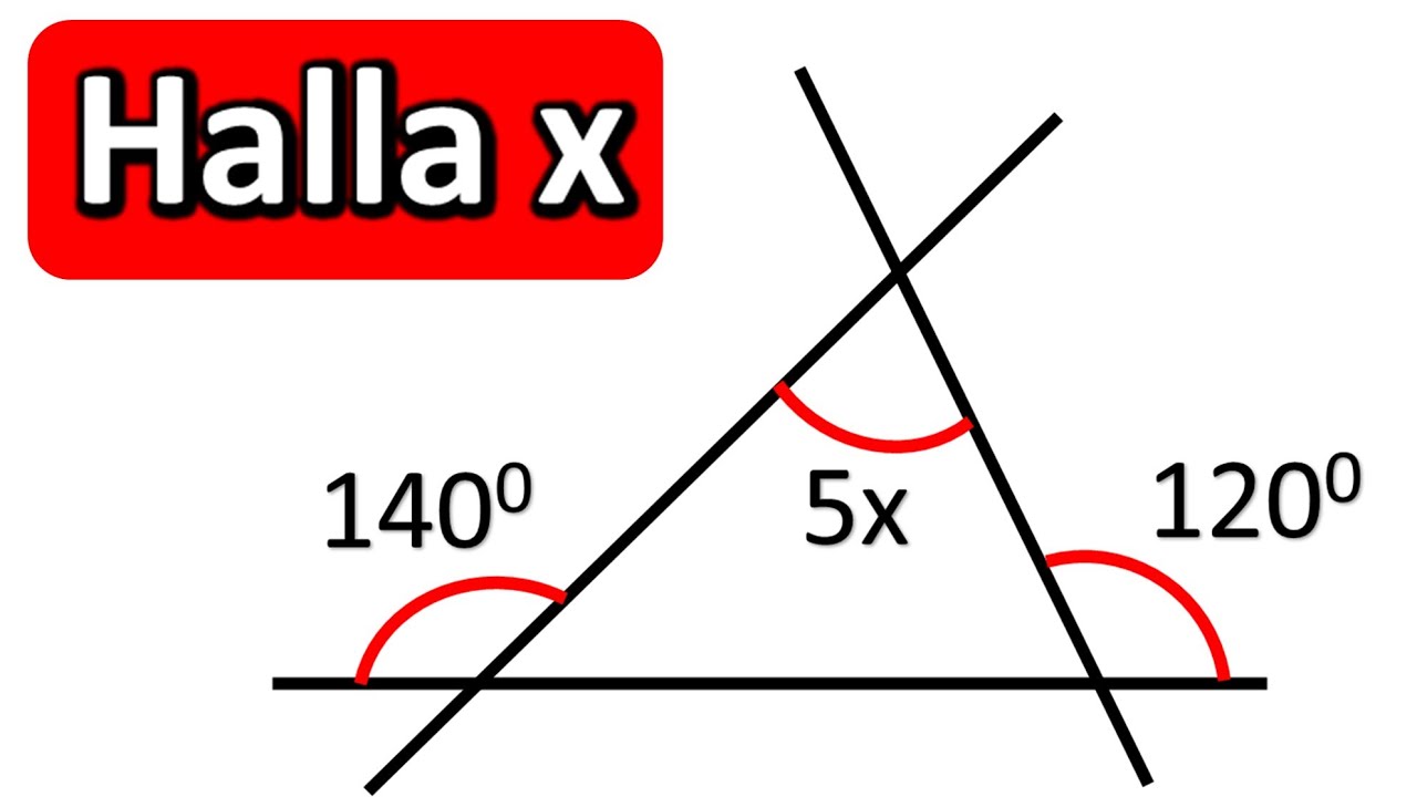 HALLA EL VALOR DE X EN EL TRIÁNGULO. Problemas de ángulos