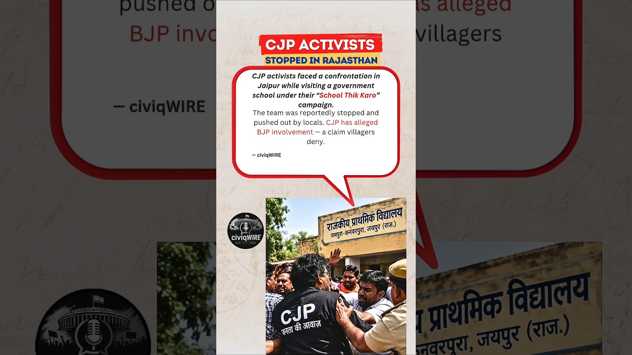 CJP Activists Stopped in Rajasthan | Jaipur School Visit Turns Tense