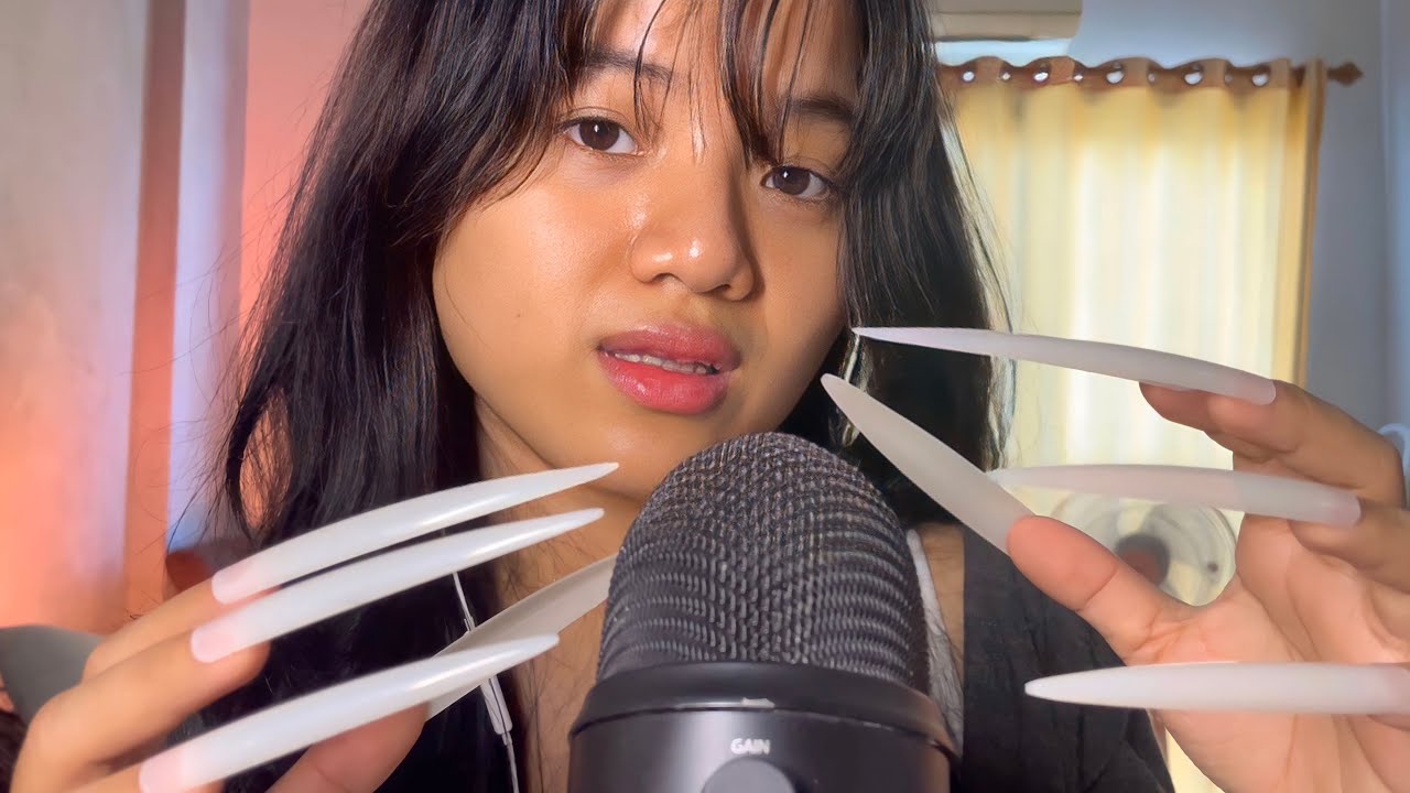 ASMR Mic Triggers with Super Long Nails 🎤