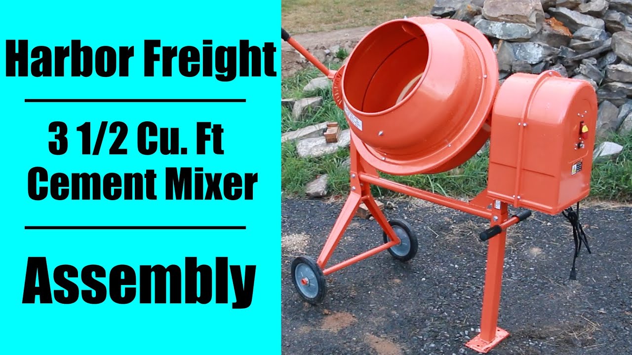 Сборка бетоносмесителя Harbor Freight объемом 3 1/2 куб. фута 67536, 31979, 61932