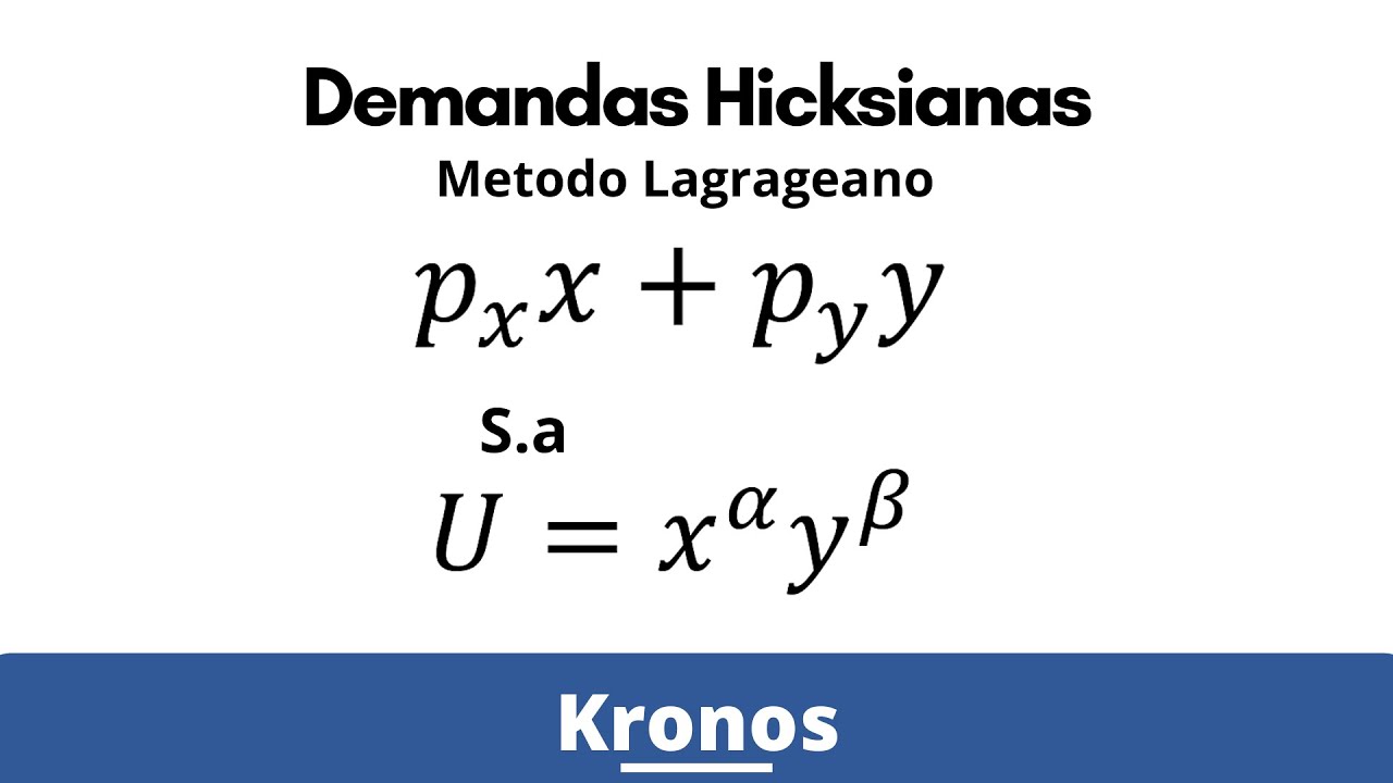 Demandas Hicksianas- Problema Dual !!!!