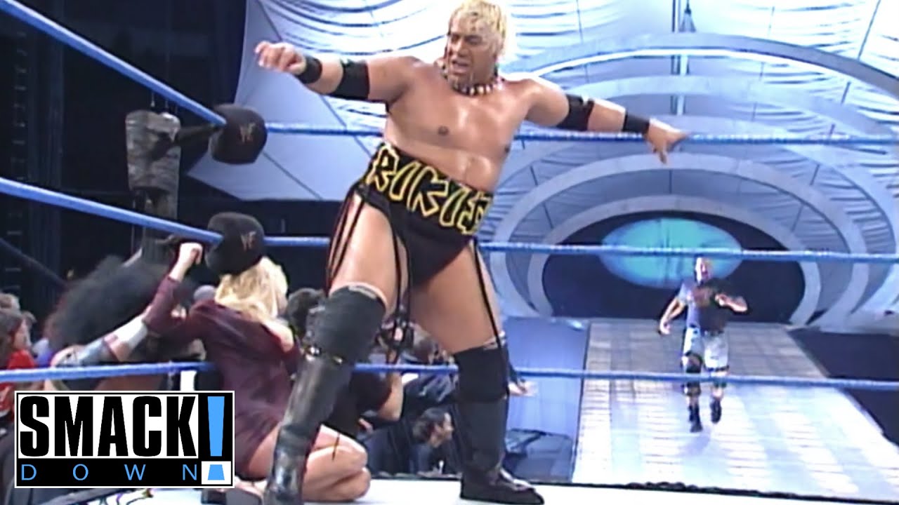 The Rock w/ Debra Vs Rikishi & Haku Part 2 - SMACKDOWN!