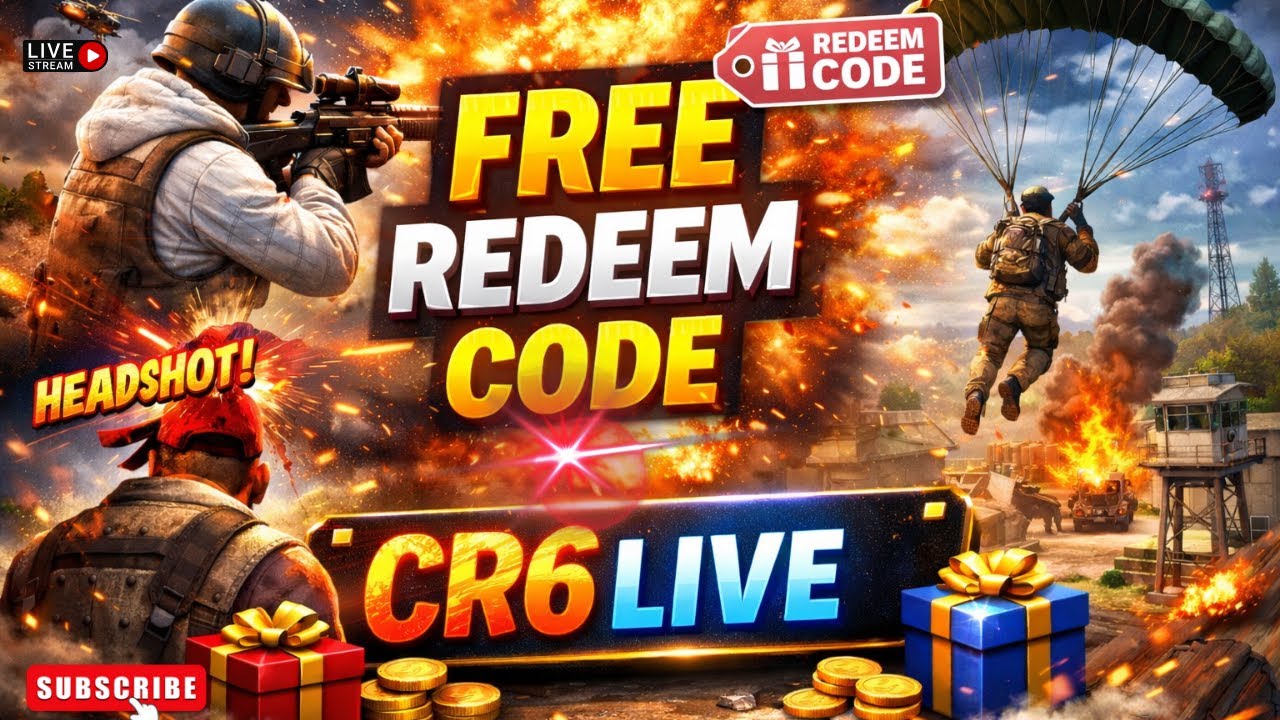LIVE FREE FIRE 👉REDEEM CODE 🏆15,KILL+ BOOYAH👉 (CUSTOM GIVE WAY)Short Trending Gaming  Pbg CR6LIVE