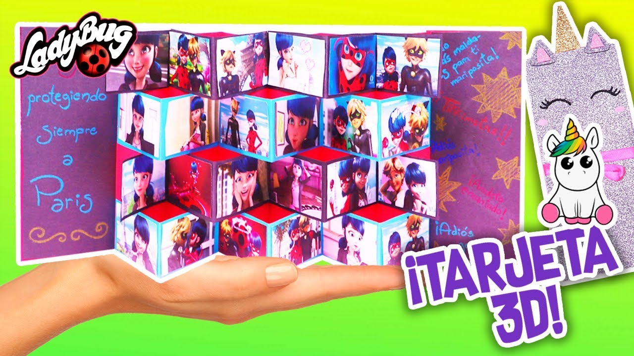 DIY  💌 TARJETAS de REGALO 3D 🦄 y LADYBUG 🐞- Manualidades Fantásticas
