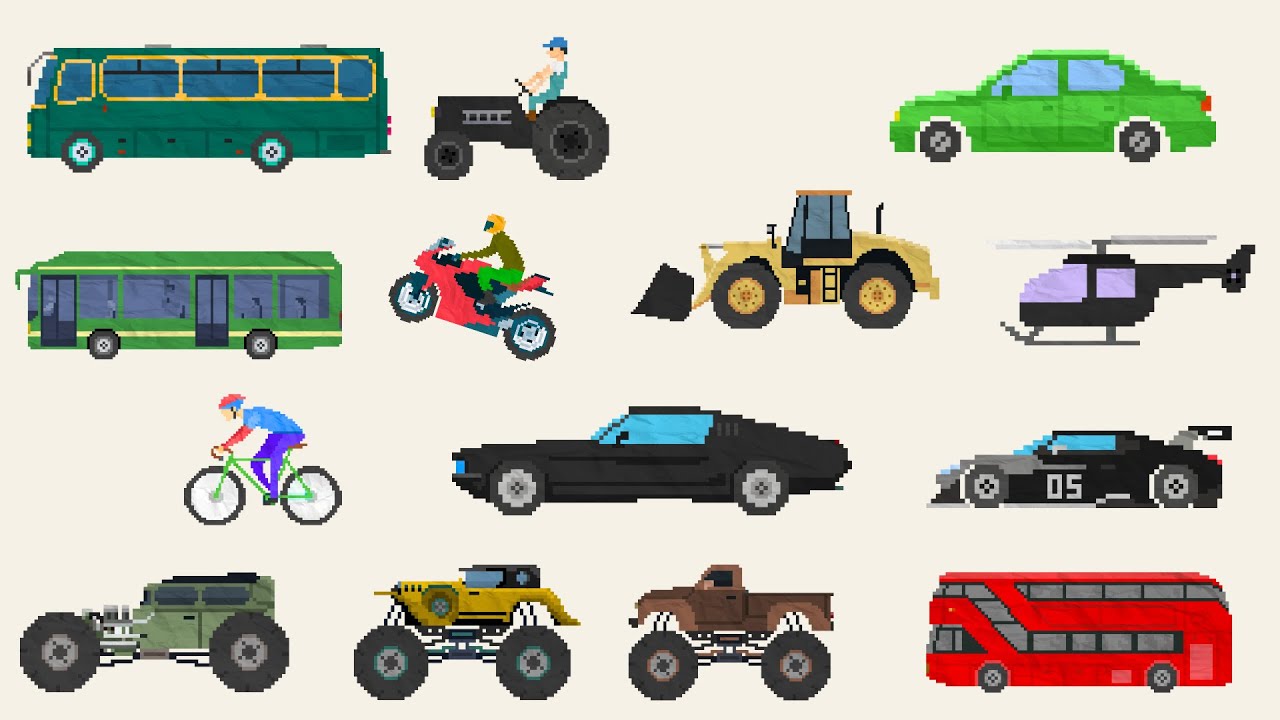 Vehicles Collection 2 | 50+ Pixel Art Animation in 17 Min