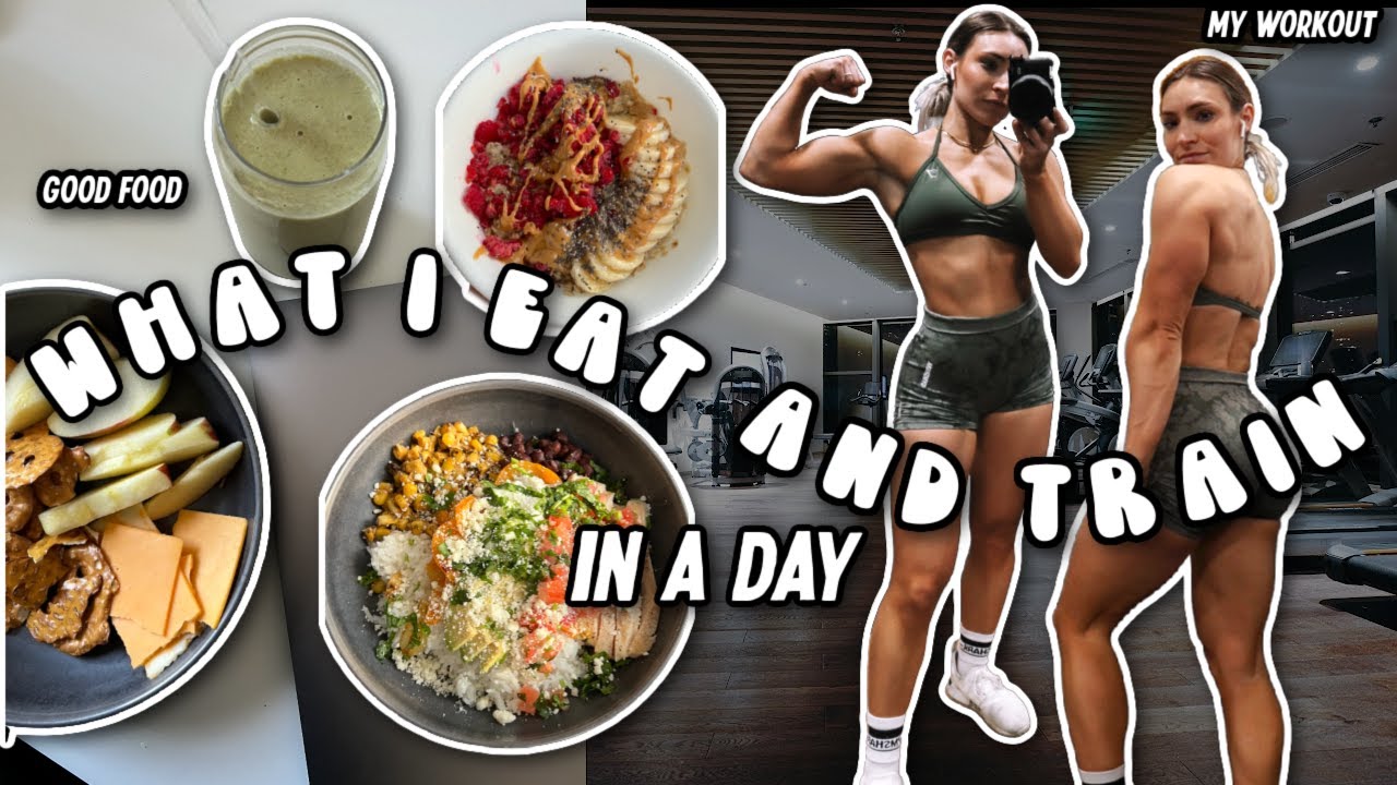 what i eat and train in a day | leg workout and healthy meal ideas