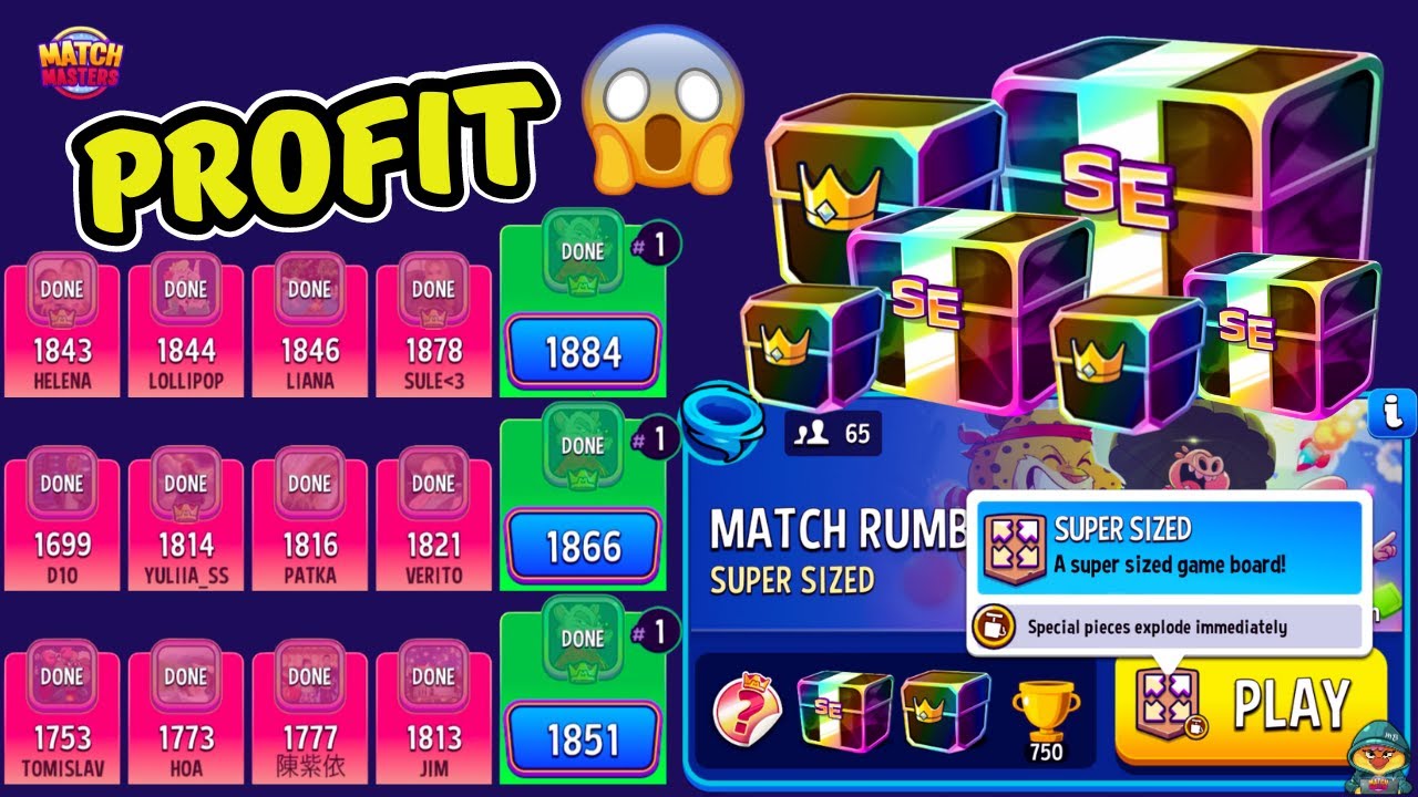 UNREAL REWARDS! 65 players Match Rumble Super Sized + Blow'Em Up | Match Masters x3