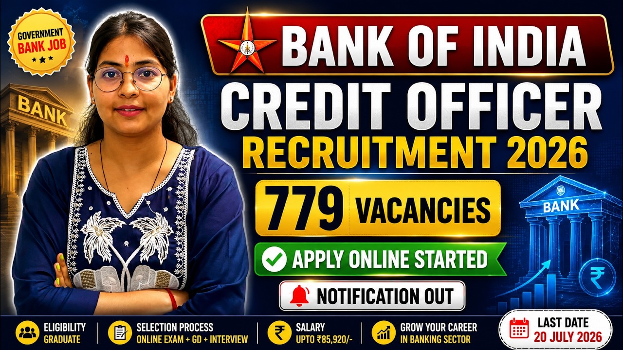 🔥 Bank of India Credit Officers Recruitment 2026 | Apply Online Started | 779 Vacancies