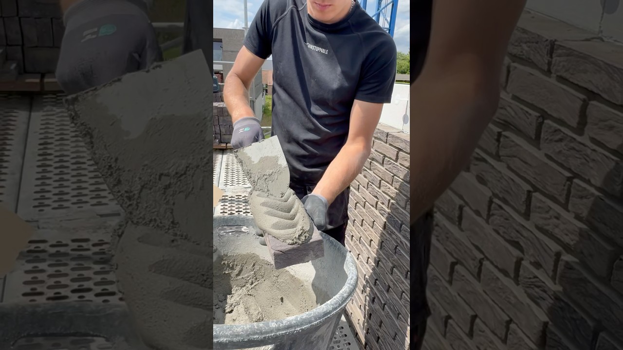 Perfect Mortar Mix for Bricklaying: Tips and Techniques #reels #youtuber #germany #work #usa